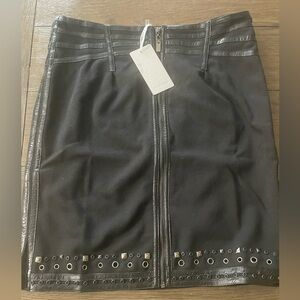 NWT Lucy Paris 💕 black skirt with vegan leather